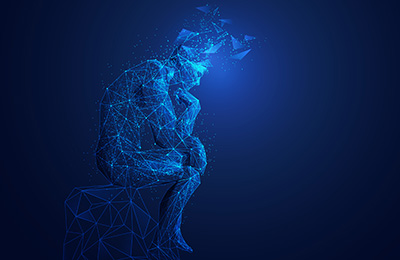 Abstract image of thinking person